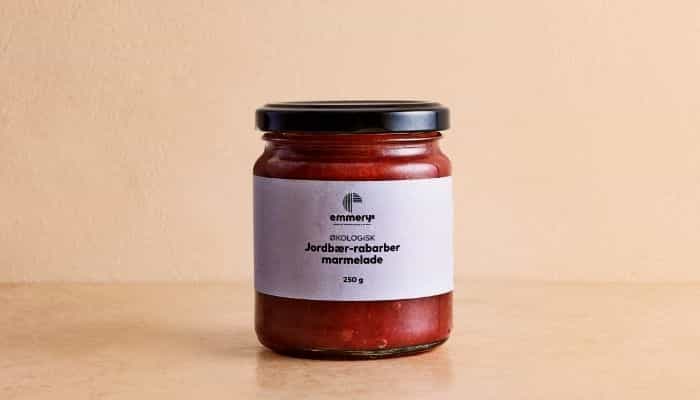 Jordbær-rabarberm 250gr.